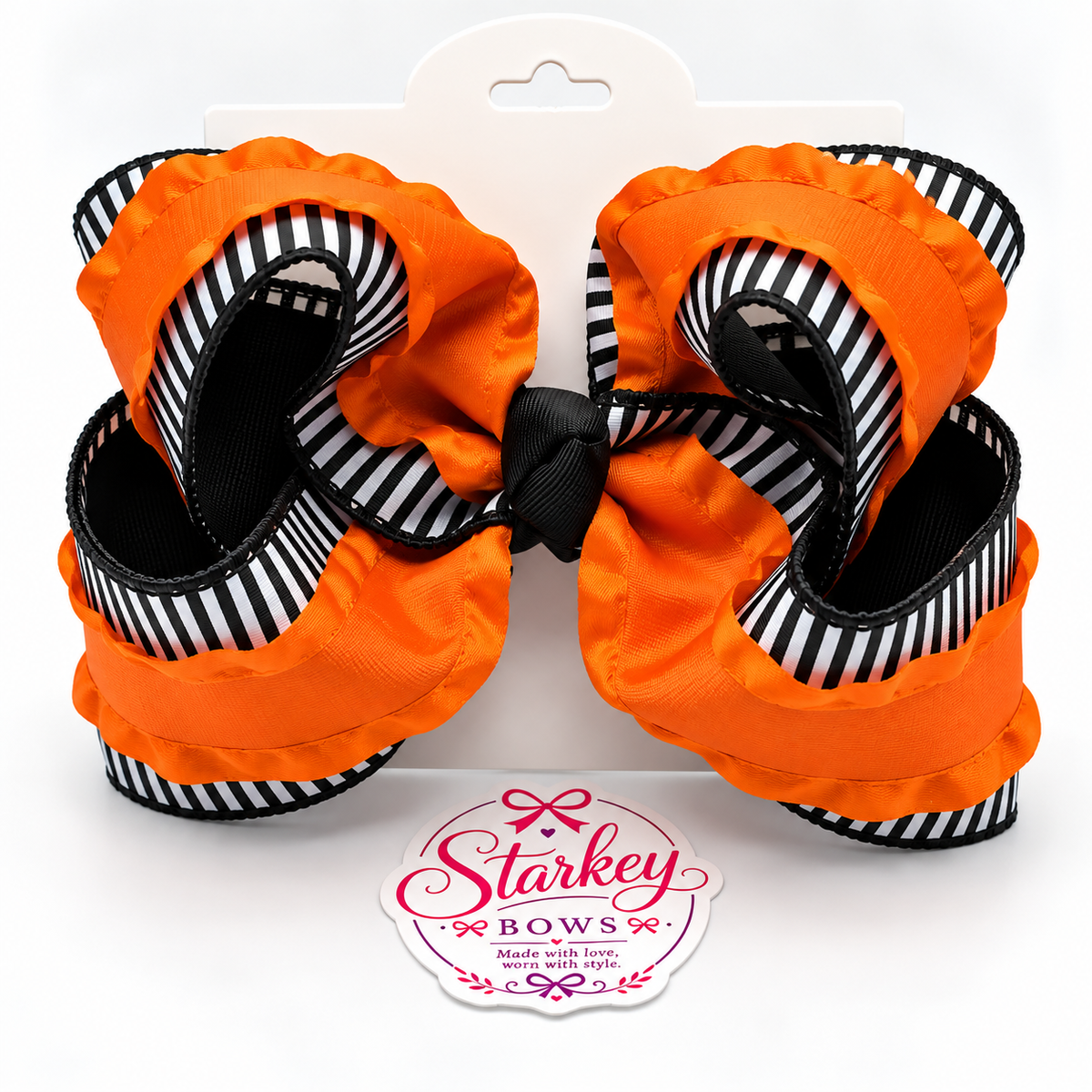 5'' Spooky Stripes Halloween Boutique Bow