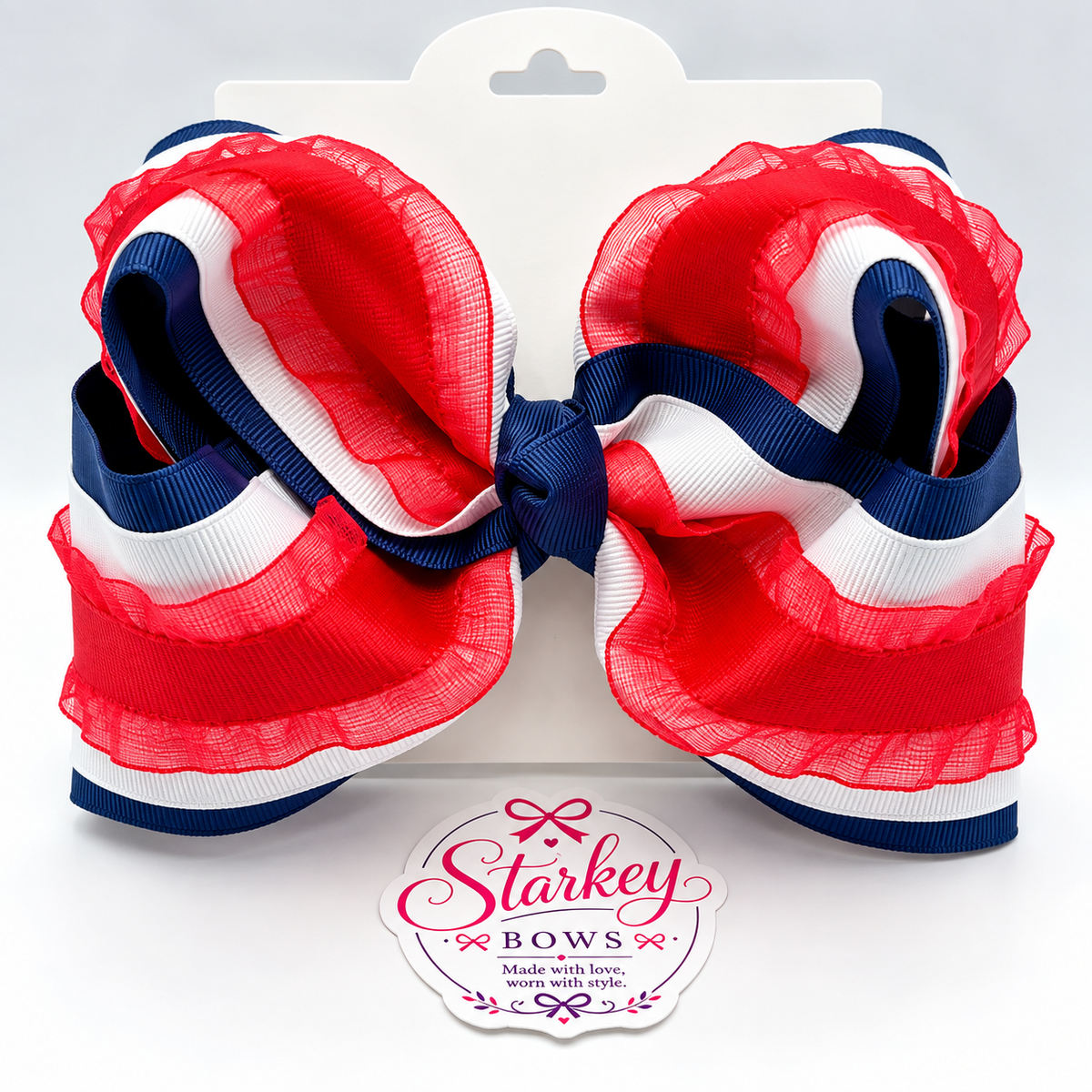 5'' Patriotic Ruffle Boutique Bow