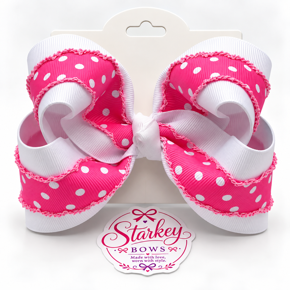 4" Pretty in Pink Polka Dot Boutique Bow