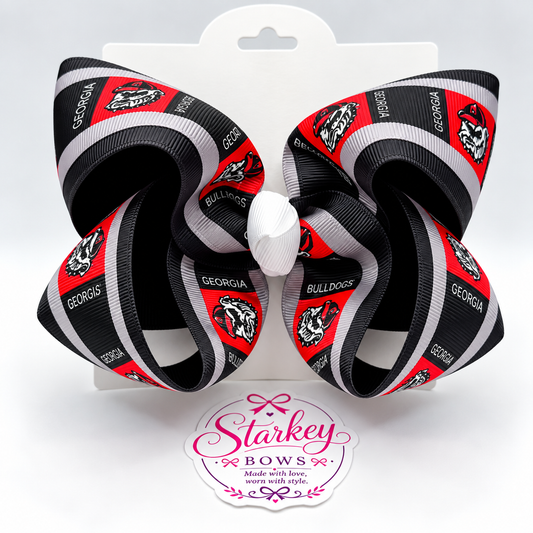 5'' Georgia Bulldogs Black Game Day Boutique Bow