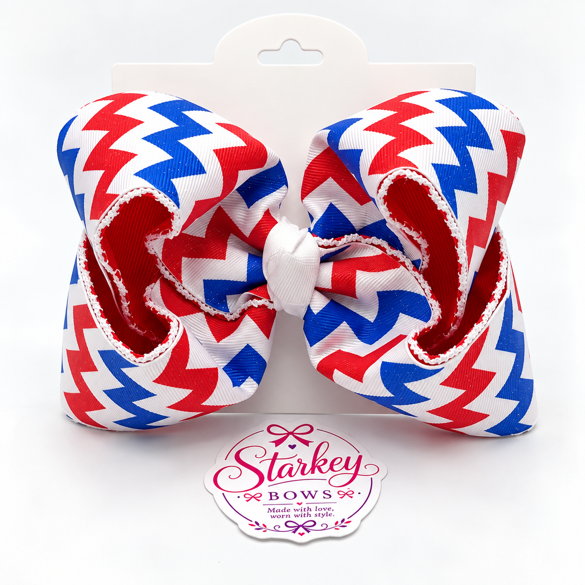 5'' Patriotic Chevron Boutique Bow